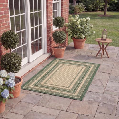 SAFAVIEH Courtyard Accent Rug 2'0"x3', Beige & Dark Green CY8475-32212 - color: Beige/Dark Green, size: 2' x 3'7" (Rectangular)