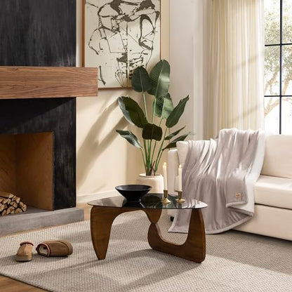 UGG Bliss Fluffy Fleece Couch Throw Blanket, 50''x70'', Oyster Brown | Super Soft, Reversible, Giftable Blanket, Medium Weight, Couch or Bed, Luxury Giftable Blanket, Machine Washable - color: Brown