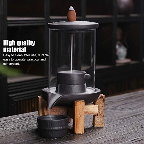 Backflow Incense Burner, Smoke Waterfall Incense Holder for Home Decor, Feng Shui Decoration with Elegant Design for Living Room Bedroom Office Yoga Meditation