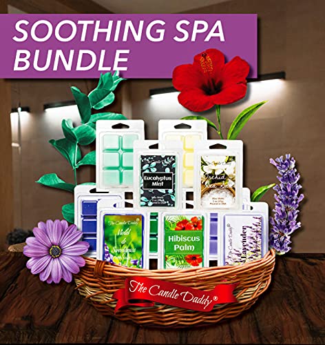 The Candle Daddy Soothing Spa Bundle - Relaxing Aromatherapy Combination Set of 5 Scented 2oz 6 Cube Wax Melt - 10 Total Ounces, 30 Total Cubes, Pamper Yourself