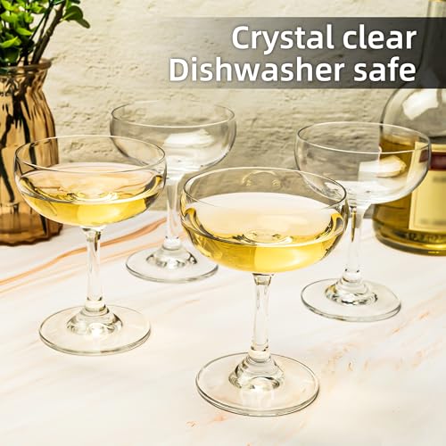Coupe Champagne and Cocktail Glasses Set of 12, 7 oz | Daiquiri Manhattan Glasses Martini Drinking Set for Parties, Bars and Gifts - size: Set of 12, 7 oz
