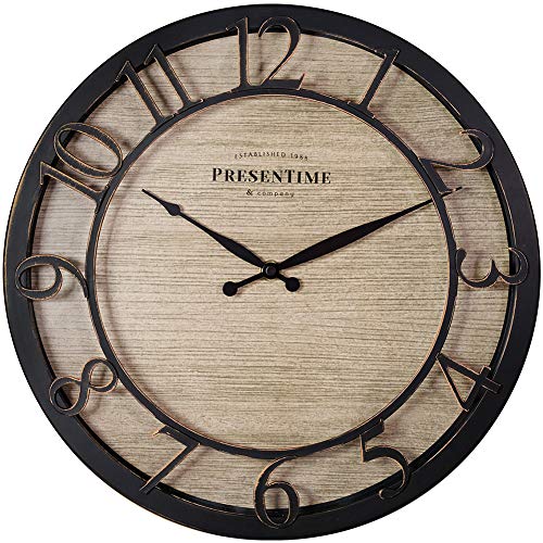 13" Farmhouse Series Wall Clock | Cottage Style, Vintage Design, Oil Rubbed Bronze, Wall Décor for Living Room, Dining Room, and Bedroom - color: Oil Rubbed Bronze, size: 13 inch