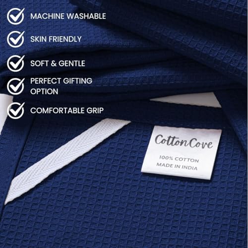 Waffle Kitchen Towels Large 16x26 inch 100% Cotton Set of 4 - Soft Absorbent Washable Tea Towel for Kitchen - Dish Cloths Quick Drying - 320 GSM Quality Dish Towel Blue - color: Blue