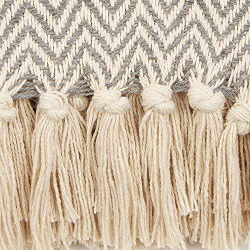DII Chevron Throw Collection Handloomed Cotton, 50x60, Gray - color: Gray, size: 50x60"