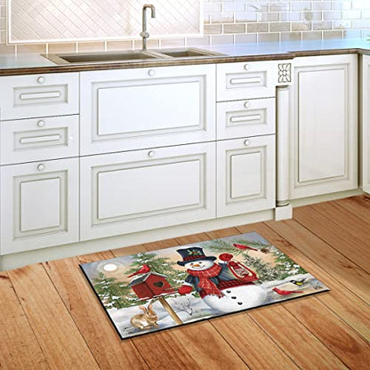 Briarwood Lane Doormat 30x18 Indoor Outdoor Snowman and Friends Winter for Winter Doormat