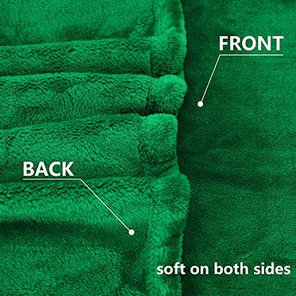 NANPIPER Fleece Blankets Super Soft Flannel King Size Blanket for Bed Luxury Cozy Microfiber Plush Fuzzy Blanket,Emerald Green - color: Emerald Green, size: King