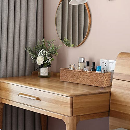 Seagrass Storage Basket Woven Shelf Baskets for Bathroom Vanity Dresser Organizer 14.6inch x 4.7inch x 3.1inch - color: 3 Section without Lid