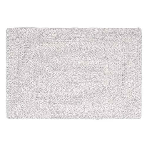 Super Area Rugs Farmhouse Braided Rugs 2X3, Soft Cotton Kitchen Rugs, Rectanglular Woven Braided Rug for Bedside, Gray & White, 2' X 3' Rectangle - color: Gray & White, size: 2' x 3' (Rectangular)