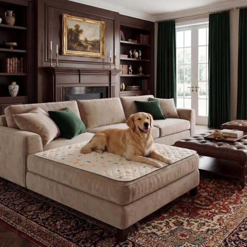 Reversible Dog Bed Cover with Waterproof Lining, Water Resistant Slipcover Furniture Protector and Pet Blanket, Washable Couch Cover for Kids, Dogs, Pets.(Beige/Light Beige,40"x50") - color: Beige/Light Beige, size: 40"x50"