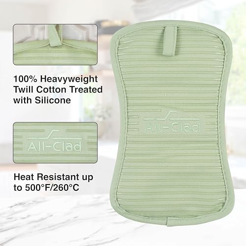 All-Clad Premium Pot Holder & Hot Pad: Heat Resistant to 500 Degrees - 100% Cotton, 10"x6.25" Hot Pad for Kitchen and Barbeque, (1-Pack), Fennel - color: Fennel, size: 1 Pack