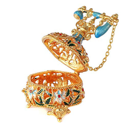 QIFU Hand Painted Blue Telephone Style Enameled Trinket Box Unique Gift for Family - color: T4 Blue