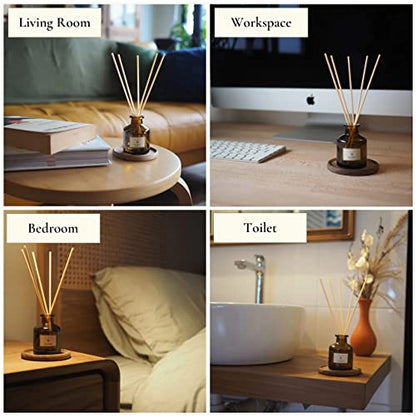 PRISTINE Swiss Château/Inspired by Hilton Reed Diffuser - Home & Bathroom | Fresh Cut Rose, Tangerine, Cedarwood Oil Reed Diffuser Set | Oil & Reed Diffuser Sticks, Home & Office Decor, Fragrance Gift - size: 1.69 fl oz