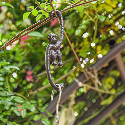 Sungmor Cast Iron Plant Hangers, 2PC 7.9 Inches Monkey Hooks | Large S Planter Hanger, Ceiling Extender Hooks for Hanging Plants, Flower Basket, Plant Pot, Macrame Plant Holder, Lantern - color: Monkey Hooks - 2pcs