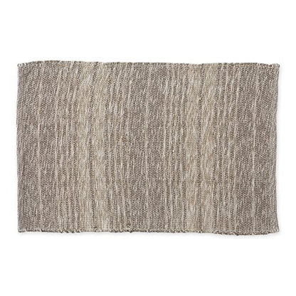 DII Woven Rag Rug Collection Recycled Yarn Variegated Rustic Stripe, 2x3', Stone - color: Brown