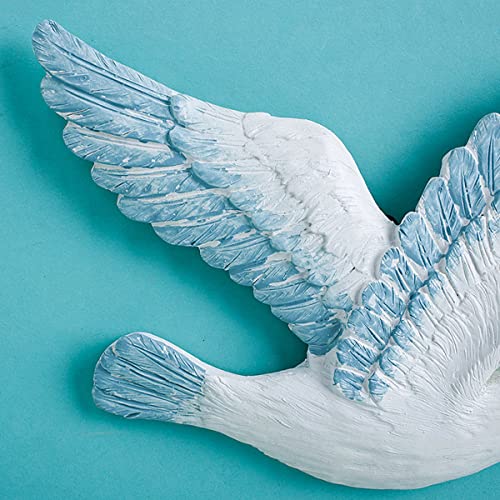 SeaHug 3-Piece Resin Seagull Wall Decor, Coastal Nautical Bird Wall Art for Beach House, Bathroom, Living Room, Bedroom and Entryway Wall Decoration