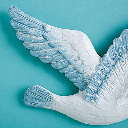SeaHug 3-Piece Resin Seagull Wall Decor, Coastal Nautical Bird Wall Art for Beach House, Bathroom, Living Room, Bedroom and Entryway Wall Decoration