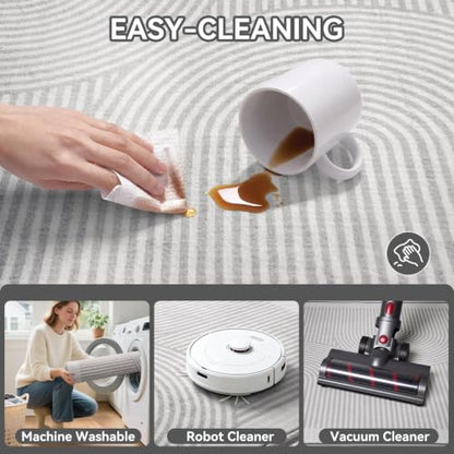 Hallway Kitchen Runner Rug Non-Slip Low Pile Washable Rug Gray 2x5 ft | Soft Entryr Mat Carpet TPR Backing , Thin Profile, Abstract Pattern for Bedroom, Bathroom, Entryway Long Runners, Easy Clean - color: Grey, size: 2' x 5'