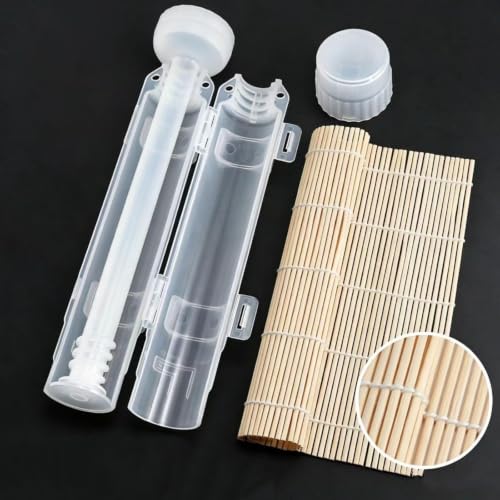 Sushi Making Kit, Upgraded 11.8 Inches Sushi Roller, Sushi Rolling Mat Sushi Maker Sushi Kit, Sushi Bazooka Easy Made Sushi - color: Translucent White