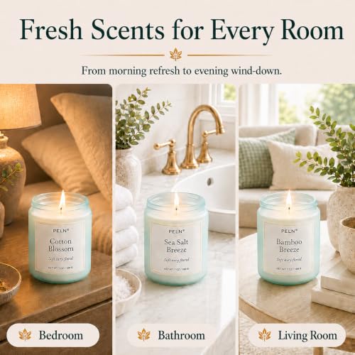 Scented Candles Gift Set, 6-Pack 7 oz Soy Candles, Fresh Botanical Scents | Eucalyptus, White Tea, Sea Salt & Peony. Up to 300 Hours for Home & Relaxation; Candle Gifts for Women, Moms & Housewarmings - color: Fresh Botanical Collection