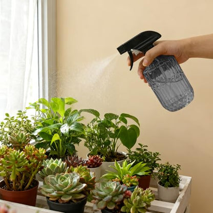 YYTSGG Glass Plant Mister Bottle, 15oz, Gray | Refillable Water Spray Bottle with Adjustable Mist Nozzle for Indoor Flowers, Outdoor Gardening, Cleaning, Hair and Pets Care - color: Gray