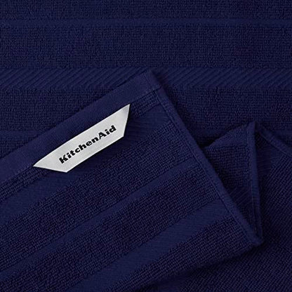 KitchenAid Albany Kitchen Towel 4-Pack Set, Cobalt Blue/White, 16"x26" - color: Cobalt, size: 16"x26"