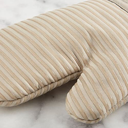KITCHENAID Quilted Cotton Terry Cloth Oven Mitt, Pot Holder, Kitchen Towel 4-Pack Set, Heat Resistant, Silicone Grip, 16"x26", 7"x13" & 7"x10", Milkshake Tan - color: Milkshake Tan