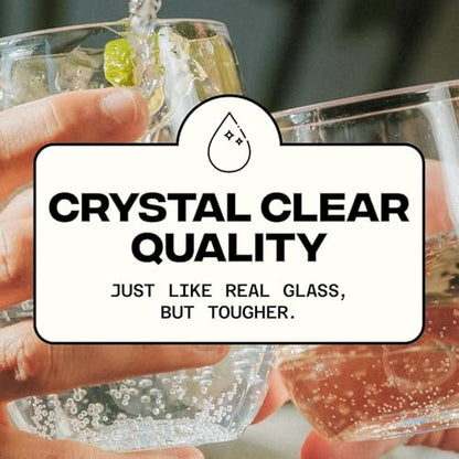 GOVINO Unbreakable Plastic Wine Glasses - Stemless Shatterproof Tritan Glassware, Fancy Cups That Look Like Glass, 12oz, Set of 8 - size: 8 COUNT
