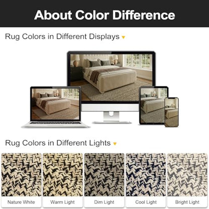 Washable Runner Rug 2x6 Natural Woven Farmhouse Hallway Runner Rug | Reversible Bathroom Runners Rugs, Cotton Low Profile Entryway Rugs, Farmhouse Bedroom Modern Kitchen Runenrs Carpet - color: Natural/Black, size: 2' x 6' (Rectangular)