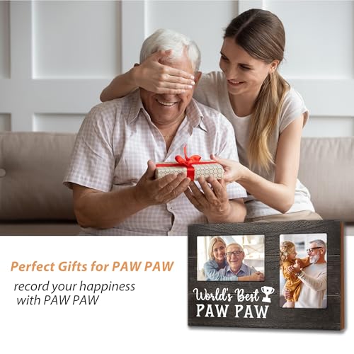 Fathers Day Pawpaw Gifts, Paw Paw Gift for Grandpa 3D Photo Frame Hold 4x6 Inches Two Photos, Best Pawpaw Ever Birthday Gift for Him from Grandkids, Gifts for Pawpaw Who Wants Nothing - color: paw paw