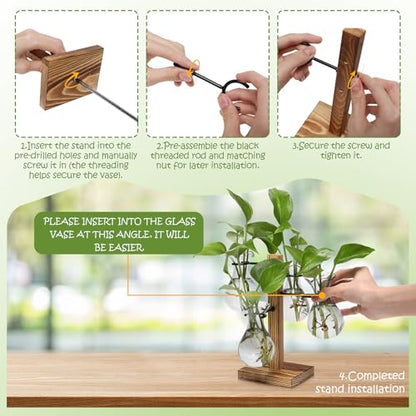 Plants Propagation Stations Bulb Glass Propagation Birthday Gift for Women | Garden Plant Lovers - 4 Bulb - color: Gray