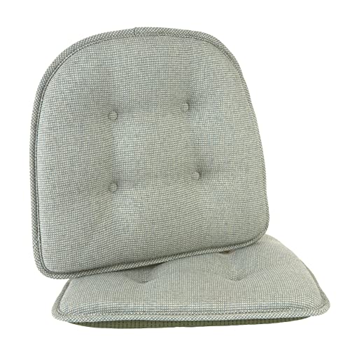 Non-Slip Chair Cushions, Assembled in USA, U-Shaped Skid-Proof Seat Pads for Dining Room, Kitchen, Office, 15"x16" - color: Solid Spa Green, size: 2 Pack
