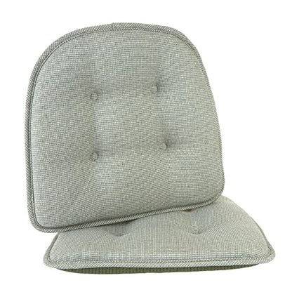 Non-Slip Chair Cushions, Assembled in USA, U-Shaped Skid-Proof Seat Pads for Dining Room, Kitchen, Office, 15"x16" - color: Solid Spa Green, size: 2 Pack