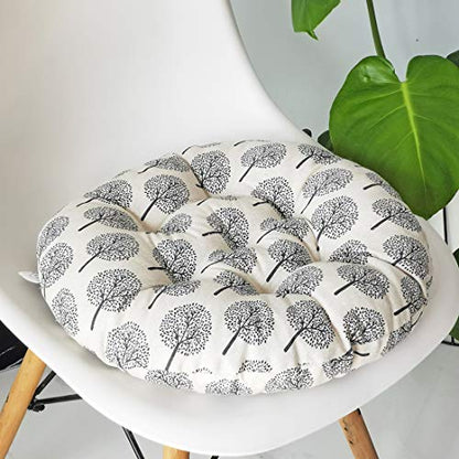 vctops Bohemian Soft Round Chair Pad Garden Patio Home Kitchen Office Seat Cushion Tree Beige White Diameter 16" - color: Tree Beige White, style: Diameter 16 Inch