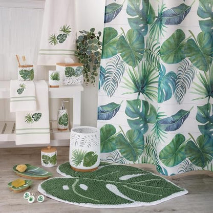 Avanti Linens - Bath Mat, Cotton Bath Rug, Leaf Inspired Home Decor (Viva Palm Collection) | Soft & Absorbent Cotton, Coastal Design, Non-Slip Backing, Machine Washable, Everyday Comfort
