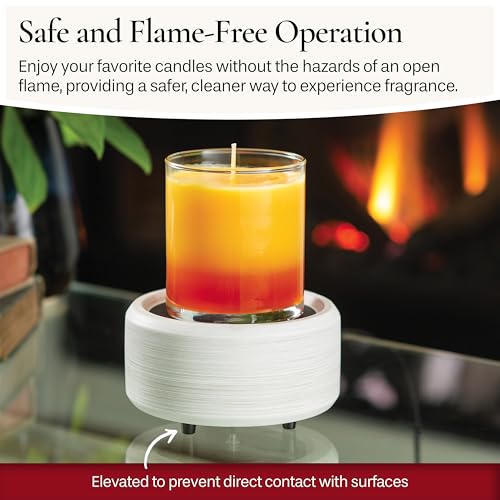 Candle Warmers ETC 2-in-1 Candle and Fragrance Warmer for Warming Scented Candles or Wax Melts and Tarts with to Freshen Room, Whitewashed Bronze - style: Whitewashed Bronze