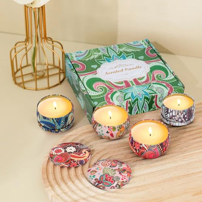 4 Pack Scented Candles Gifts for Women 10oz Home Scented Candles 100Hours Aromatherapy Candle Gifts Set Soy Wax Candles for Christmas Day, Birthday, Mothers Day, Valentine's Day