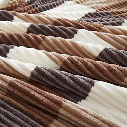 PU MEI Sherpa Blanket Full/Queen Plaid Thick Bed Blanket, 90”*80” Super Soft Flannel Fuzzy Fleece Reversible Velvet Plush Warm Blanket for Couch(Beige Check, 80"*90") - color: Beige Check, size: 80"*90"
