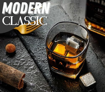 Whisky Gifts for Men, Personalized Initial Whiskey Glass with Whiskey Stones for Dad, Boyfriend, Best Friends, Coworkers, Husband, Brother, Uncle and Boss on Father's Day, Boss Day and Birthday - A - color: Initial-A