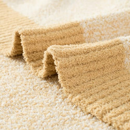 Carriediosa Heather Throw Blanket 50x60, 400GSM Ultra Soft Microfiber | Yolk Yellow, Fuzzy Fluffy Cozy Plush Knit Knitted Throws, Lightweight Cute Preppy Fall Blankets for Couch, Bed - color: Heather - Yolk Yellow, size: 50" X 60"