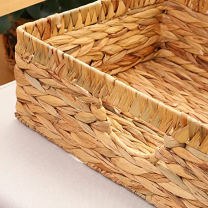 YAHUAN Water Hyacinth Storage Baskets, Hand-Woven Baskets with Built-in Handles Wicker Baskets for Organizing Storage Baskets for Bedroom,Living room,Pantry(Original)