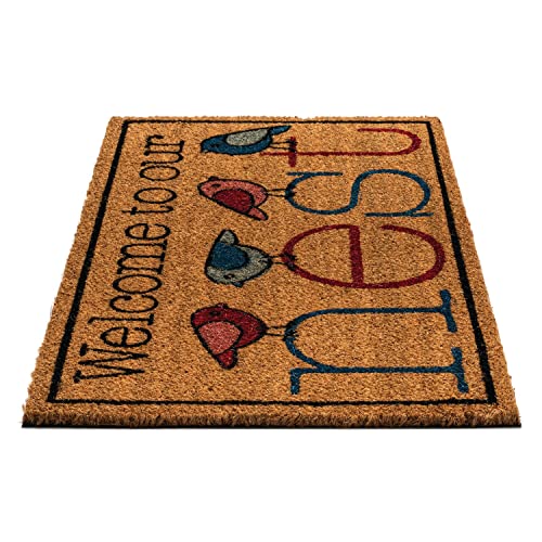Notrax, Welcome Nest, Vinyl-Backed Natural Coir Doormat, 0.5" Thick Entry Mat for Indoor or Outdoor Use, 18"x30", C12 (C12S1830NW)