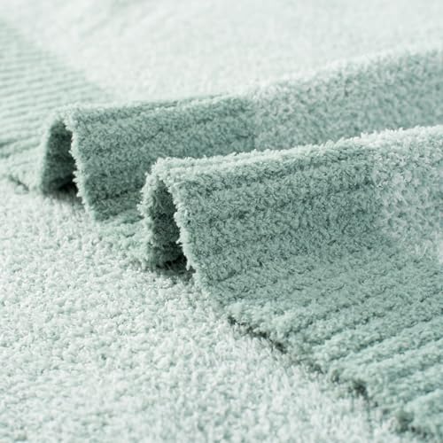 Carriediosa Heather Throw Blanket 60x80, 400GSM Ultra Soft Microfiber | Sage Green, Fuzzy Fluffy Cozy Plush Knit Knitted Throws, Lightweight Cute Preppy Fall Blankets for Couch, Bed - color: Heather - Sage Green, size: 60" X 80"