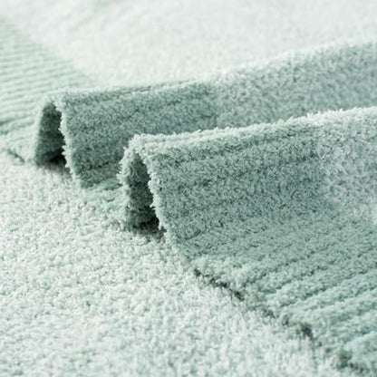 Carriediosa Heather Throw Blanket 60x80, 400GSM Ultra Soft Microfiber | Sage Green, Fuzzy Fluffy Cozy Plush Knit Knitted Throws, Lightweight Cute Preppy Fall Blankets for Couch, Bed - color: Heather - Sage Green, size: 60" X 80"