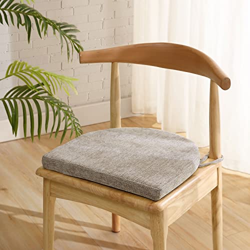 Sweet Home Collection Chair Cushions 100% High Density Memory Foam Pads U Shaped 17" x 16"Non Slip Skid Rubber Back Seat Cover, 4 Pack, Taupe (Pack of 3, 12 Count Total) - color: Taupe, size: 12 Count (Pack of 1)