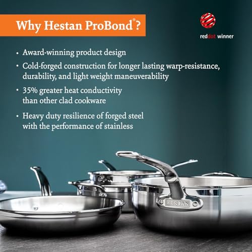 Hestan - ProBond Collection - Professional Clad Stainless Steel 10-Piece Ultimate Cookware Set, Induction Cooktop Compatible - style: 10 Piece