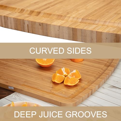 GAOMON 30 x 20 In Extra Large Bamboo Wood Cutting for Kitchen, Large Chopping Board, Stove Top Cover, Protector Board, Butcher Block, Charcuterie Board, Over the Sink Cutting Boards - size: 30"L x 20"W