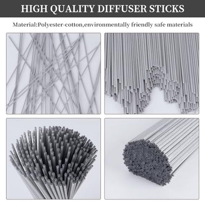 130Pcs Reed Diffuser Sticks -10Inch Grey Essential Oil Aromatherapy Diffuser Sticks, Wood Rattan Diffuser Sticks,Aromatherapy Scent Refills (Grey 10"/25cm) - color: Grey Colors, size: 3mm x 25cm (130pcs)