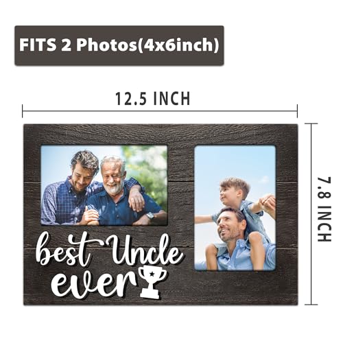 Uncle Gifts, Gifts for Uncle Christmas 3D Photo Frame Hold 4x6 Inches Two Photos, Gag Birthday Gift for Him from Nephew Niece on Fathers Day - color: Uncle