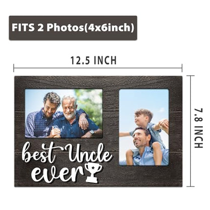 Uncle Gifts, Gifts for Uncle Christmas 3D Photo Frame Hold 4x6 Inches Two Photos, Gag Birthday Gift for Him from Nephew Niece on Fathers Day - color: Uncle