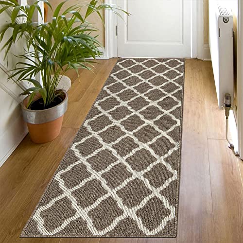 SHACOS Dirt Trapper Runner Rugs 2'x6' Non Slip Washable Hallway Kitchen Runner Rug Long Door Mats Rug Runner Carpet Runners for Garage Laundry Room Entryway, Brown - color: Brown, size: 2' x 6'